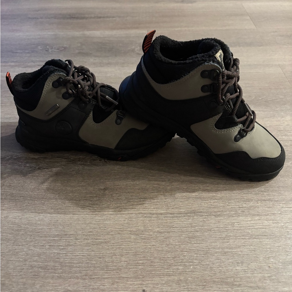 Timberland Kids Black and Gray Lace-Up Hiking Boots